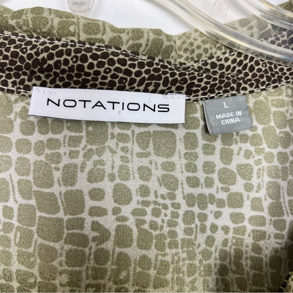 Notations Printed Button Down Shirt With Roll Tab… - image 6